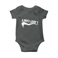 Funny I Just Cant Baby Onesie Sarcastic Motivation Con Baffo - Wonder Print Shop