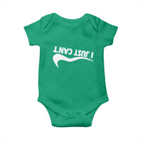 Funny I Just Cant Baby Onesie Sarcastic Motivation Con Baffo - Wonder Print Shop