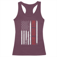 Not Our War Vintage American Flag Racerback Tank Top Pacifists Peace - Wonder Print Shop