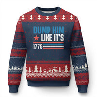 Funny Dump Him Like It's 1776 Ugly Christmas Sweater Star And Stripes - Wonder Print Shop
