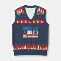 Funny Dump Him Like It's 1776 V-Neck Knit Sweater Vest Star And Stripes - Wonder Print Shop