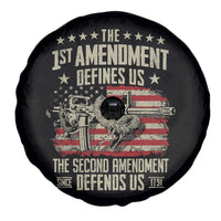 The 1st Amendment Defines Us The Second Defends Us Since 1791 Spare Tire Cover Vintage American Flag - Wonder Print Shop