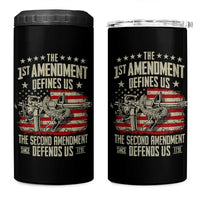 The 1st Amendment Defines Us The Second Defends Us Since 1791 4 in 1 Can Cooler Tumbler Vintage American Flag - Wonder Print Shop
