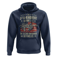 The 1st Amendment Defines Us The Second Defends Us Since 1791 Hoodie Vintage American Flag - Wonder Print Shop