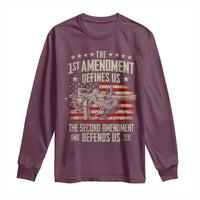The 1st Amendment Defines Us The Second Defends Us Since 1791 Long Sleeve Shirt Vintage American Flag - Wonder Print Shop