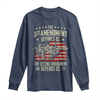 The 1st Amendment Defines Us The Second Defends Us Since 1791 Long Sleeve Shirt Vintage American Flag - Wonder Print Shop