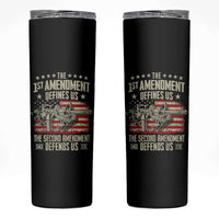 The 1st Amendment Defines Us The Second Defends Us Since 1791 Skinny Tumbler Vintage American Flag - Wonder Print Shop