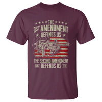 The 1st Amendment Defines Us The Second Defends Us Since 1791 T Shirt Vintage American Flag - Wonder Print Shop