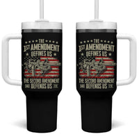 The 1st Amendment Defines Us The Second Defends Us Since 1791 Tumbler With Handle Vintage American Flag - Wonder Print Shop