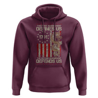 The First Amendment Defines Us The Second Defend Us Hoodie Vintage American Flag - Wonder Print Shop