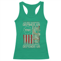 The First Amendment Defines Us The Second Defend Us Racerback Tank Top Vintage American Flag - Wonder Print Shop