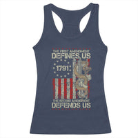 The First Amendment Defines Us The Second Defend Us Racerback Tank Top Vintage American Flag - Wonder Print Shop