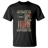 The First Amendment Defines Us The Second Defend Us T Shirt Vintage American Flag - Wonder Print Shop