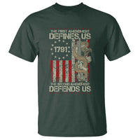 The First Amendment Defines Us The Second Defend Us T Shirt Vintage American Flag - Wonder Print Shop