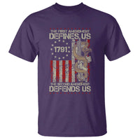 The First Amendment Defines Us The Second Defend Us T Shirt Vintage American Flag - Wonder Print Shop