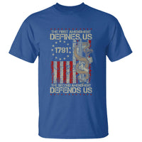 The First Amendment Defines Us The Second Defend Us T Shirt Vintage American Flag - Wonder Print Shop