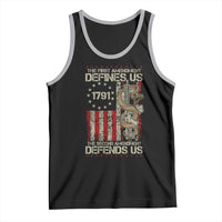 The First Amendment Defines Us The Second Defend Us Tank Top Vintage American Flag - Wonder Print Shop