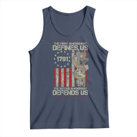 The First Amendment Defines Us The Second Defend Us Tank Top Vintage American Flag - Wonder Print Shop