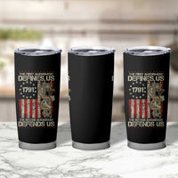 The First Amendment Defines Us The Second Defend Us Tumbler Cup Vintage American Flag - Wonder Print Shop