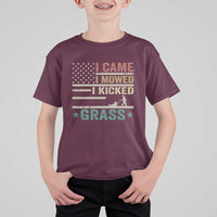 Funny I Came I Mowed I Kicked Grass T Shirt For Kid Lawn Mowing Gardener - Wonder Print Shop