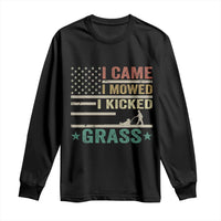 Funny I Came I Mowed I Kicked Grass Long Sleeve Shirt Lawn Mowing Gardener - Wonder Print Shop
