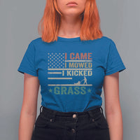 Funny I Came I Mowed I Kicked Grass T Shirt For Women Lawn Mowing Gardener - Wonder Print Shop