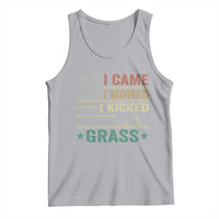 Funny I Came I Mowed I Kicked Grass Tank Top Lawn Mowing Gardener - Wonder Print Shop
