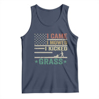 Funny I Came I Mowed I Kicked Grass Tank Top Lawn Mowing Gardener - Wonder Print Shop
