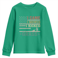 Funny I Came I Mowed I Kicked Grass Youth Sweatshirt Lawn Mowing Gardener - Wonder Print Shop