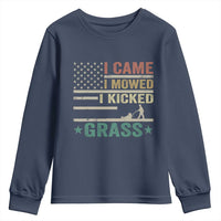 Funny I Came I Mowed I Kicked Grass Youth Sweatshirt Lawn Mowing Gardener - Wonder Print Shop