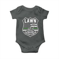 Funny Lawn Enforcement Baby Onesie Gardening Lawn Mower American Flag - Wonder Print Shop