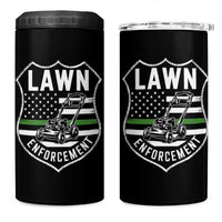 Funny Lawn Enforcement 4 in 1 Can Cooler Tumbler Gardening Lawn Mower American Flag - Wonder Print Shop