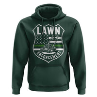 Funny Lawn Enforcement Hoodie Gardening Lawn Mower American Flag - Wonder Print Shop