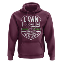 Funny Lawn Enforcement Hoodie Gardening Lawn Mower American Flag - Wonder Print Shop