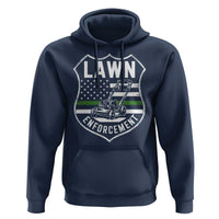 Funny Lawn Enforcement Hoodie Gardening Lawn Mower American Flag - Wonder Print Shop