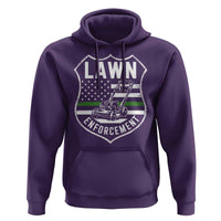 Funny Lawn Enforcement Hoodie Gardening Lawn Mower American Flag - Wonder Print Shop