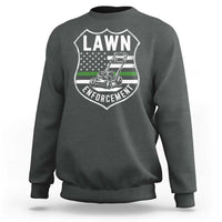 Funny Lawn Enforcement Sweatshirt Gardening Lawn Mower American Flag - Wonder Print Shop