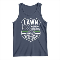 Funny Lawn Enforcement Tank Top Gardening Lawn Mower American Flag - Wonder Print Shop