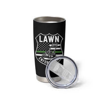 Funny Lawn Enforcement Tumbler Cup Gardening Lawn Mower American Flag - Wonder Print Shop