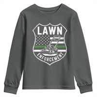 Funny Lawn Enforcement Youth Sweatshirt Gardening Lawn Mower American Flag - Wonder Print Shop