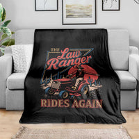 Funny The Lawn Ranger Rides Again Throw Blanket Lawn Tractor Mowing Cowboy - Wonder Print Shop