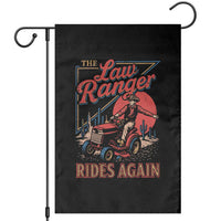 Funny The Lawn Ranger Rides Again Garden Flag Lawn Tractor Mowing Cowboy - Wonder Print Shop