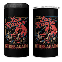 Funny The Lawn Ranger Rides Again 4 in 1 Can Cooler Tumbler Lawn Tractor Mowing Cowboy - Wonder Print Shop