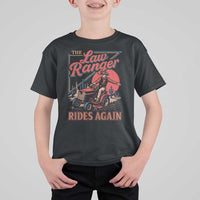 Funny The Lawn Ranger Rides Again T Shirt For Kid Lawn Tractor Mowing Cowboy - Wonder Print Shop