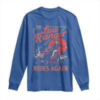 Funny The Lawn Ranger Rides Again Long Sleeve Shirt Lawn Tractor Mowing Cowboy - Wonder Print Shop