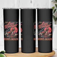 Funny The Lawn Ranger Rides Again Skinny Tumbler Lawn Tractor Mowing Cowboy - Wonder Print Shop