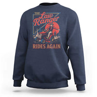 Funny The Lawn Ranger Rides Again Sweatshirt Lawn Tractor Mowing Cowboy - Wonder Print Shop
