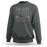 Funny I Am Sexy And I Mow It Sweatshirt Gardening Lawn Mower American Flag Fathers Day - Wonder Print Shop