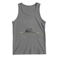 Funny I Am Sexy And I Mow It Tank Top Gardening Lawn Mower American Flag Fathers Day - Wonder Print Shop