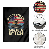 Funny Motor Boat Captain Garden Flag Motor Boatin' Son Of A Bitch American Flag - Wonder Print Shop